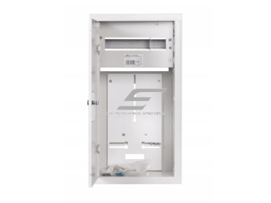 Elektros paskirstymo skydelis | dėžė | 12 modulių | su spyna ir stiklu | 270x540x210mm | 1F ir 3F elektros skaitikliams | potinkinis | plieninis | IP31 1 Elektros paskirstymo skydelis | dėžė | 12 modulių | su spyna ir stiklu | 270x540x210mm | 1F ir 3F elektros skaitikliams | potinkinis | plieninis | IP31 1