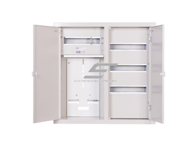 Elektros paskirstymo skydelis | dėžė | 48 modulių | dvigubos durys | 590x595x210mm | 3F elektros skaitikliams | potinkinis | plieninis | IP31 1 Elektros paskirstymo skydelis | dėžė | 48 modulių | dvigubos durys | 590x595x210mm | 3F elektros skaitikliams | potinkinis | plieninis | IP31 1