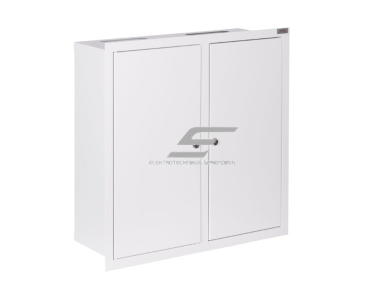Elektros paskirstymo skydelis | dėžė | 48 modulių | dvigubos durys su spyna | 590x595x210mm | 3F elektros skaitikliams | potinkinis | plieninis | IP31