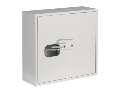 Trifazis | įvadinis elektros skydelis | dėžė | skydas | su paskirstymu | 48 modulių | dvigubos durys su spyna ir stiklu | 580x620x220mm | 1x3F skaitikliui | su plombavimo galimybe | virštinkinis | plieninis | IP31