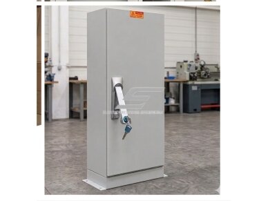 Elektros spintos durų užraktas su rankena | metalinėms spintoms | 90° atrakinimas | juoda | cinko lydinys 4