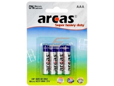 Elementai | baterijos | AAA | LR03 | 4 vnt. | Arcas Elementai | baterijos | AAA | LR03 | 4 vnt. | Arcas