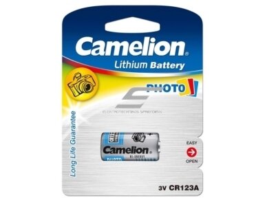 Elementas | baterija | CR123A | 3V | 1 vnt. | Camelion | 4260033153364 Elementas | baterija | CR123A | 3V | 1 vnt. | Camelion | 4260033153364