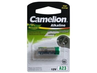 Elementas | baterija be gyvsidabrio | A23 | 12V | 1 vnt. | Camelion Elementas | baterija be gyvsidabrio | A23 | 12V | 1 vnt. | Camelion