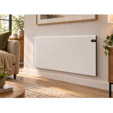 Electric radiator with thermostat | 800W | 230V | 370x704x90mm | IP20 | white | ADAX | Glamox Heating H30 H08 KDT White 2