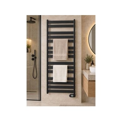 Elektryczny grzejnik łazienkowy / suszarka do ręczników | z timerem | 750W | 230V | IP44 | 600x1600mm | czarny | ADAX Wave 60-160-750 BLACK 4