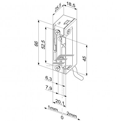 Elektromagnētiskā durvju slēdzene | aizbīdnis | 10-24V AC/DC | spēks 375kg | ar atmiņu | ar 300mm kabeli | EFF EFF - ASSA ABLOY 148W.13 A71 1 Elektromagnētiskā durvju slēdzene | aizbīdnis | 10-24V AC/DC | spēks 375kg | ar atmiņu | ar 300mm kabeli | EFF EFF - ASSA ABLOY 148W.13 A71 1