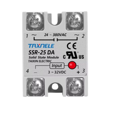 Pooljuhtrelee | DC–AC | 3–32 V DC → 24–380 V AC | 25 A | vaikne kontaktivaba lülitus | hermeetiline korpus | TAXNELE SSR-25DA Pooljuhtrelee | DC–AC | 3–32 V DC → 24–380 V AC | 25 A | vaikne kontaktivaba lülitus | hermeetiline korpus | TAXNELE SSR-25DA