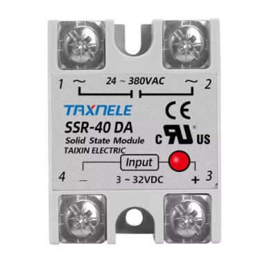 Pooljuhtrelee | DC–AC | 3–32 V DC → 24–380 V AC | 40 A | vaikne kontaktivaba lülitus | hermeetiline korpus | TAXNELE SSR-40DA Pooljuhtrelee | DC–AC | 3–32 V DC → 24–380 V AC | 40 A | vaikne kontaktivaba lülitus | hermeetiline korpus | TAXNELE SSR-40DA