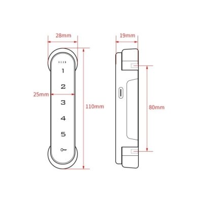 Elektroniczny zamek szyfrowy | cyfrowy | 110x28x19mm | stop cynku | z podświetleniem | czarny 2 Elektroniczny zamek szyfrowy | cyfrowy | 110x28x19mm | stop cynku | z podświetleniem | czarny 2