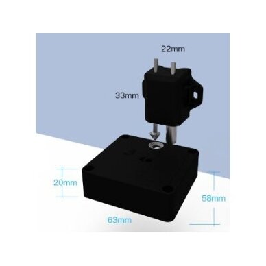 Bluetooth-avamisega elektrooniline lukk | käepide | kapile | sahtlile | 63x58x20mm | must 1 Bluetooth-avamisega elektrooniline lukk | käepide | kapile | sahtlile | 63x58x20mm | must 1