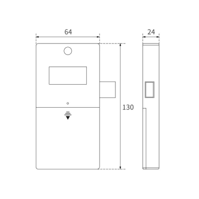 Elektrooniline lukk lugejaga | kapile | avatakse käepaelaga | 75x39x21,6mm | Must 2 Elektrooniline lukk lugejaga | kapile | avatakse käepaelaga | 75x39x21,6mm | Must 2