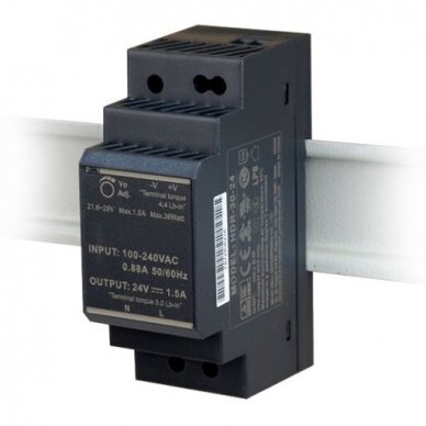Impulsu barošanas bloks | 85-264VAC/24VDC | 36W | 1,5A | DIN sliede | IP20 | Sentera Controls | DHDR8-24-36 Impulsu barošanas bloks | 85-264VAC/24VDC | 36W | 1,5A | DIN sliede | IP20 | Sentera Controls | DHDR8-24-36