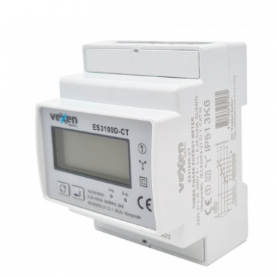 Modułowy trójfazowy licznik energii elektrycznej | x/5 A przez przekładniki prądowe | 3×230/400 V | 1–9999 A pierwotny | Wyjście impulsowe | IP51 | DIN | VEXEN ES3100DCT 1 Modułowy trójfazowy licznik energii elektrycznej | x/5 A przez przekładniki prądowe | 3×230/400 V | 1–9999 A pierwotny | Wyjście impulsowe | IP51 | DIN | VEXEN ES3100DCT 1
