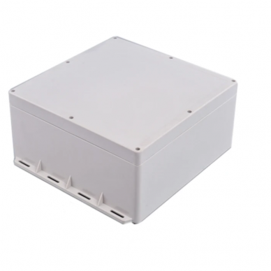 Elektriskās instalācijas sadales kaste | ar ausīm sānos | hermētiska | 300x300x150mm | virsmas montāža | plastmasa | pelēka | IP67 Elektriskās instalācijas sadales kaste | ar ausīm sānos | hermētiska | 300x300x150mm | virsmas montāža | plastmasa | pelēka | IP67