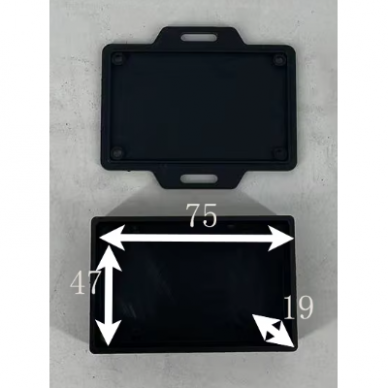 Rozdzielnica elektryczna | z uszami po bokach | hermetyczna | 82x68x24mm | montaż powierzchniowy | plastikowy | czarna | IP67 3