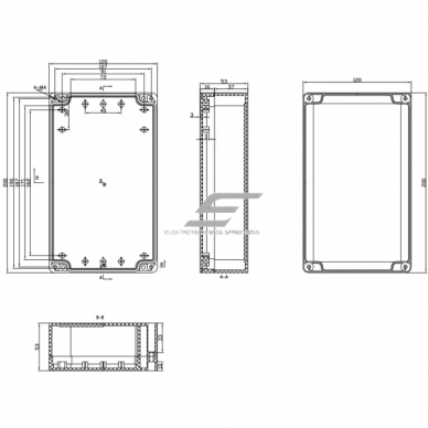 Rozdzielnica elektryczna | z uszami po bokach | hermetyczna | 200x120x53mm | montaż powierzchniowy | plastikowy | szary | IP65 3 Rozdzielnica elektryczna | z uszami po bokach | hermetyczna | 200x120x53mm | montaż powierzchniowy | plastikowy | szary | IP65 3