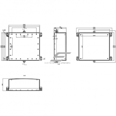 Rozdzielnica elektryczna | z uszami po bokach | hermetyczna | 255x230x100mm | montaż powierzchniowy | plastikowy | szary | IP65 5 Rozdzielnica elektryczna | z uszami po bokach | hermetyczna | 255x230x100mm | montaż powierzchniowy | plastikowy | szary | IP65 5