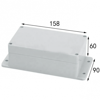 Rozdzielnica elektryczna | z uszami po bokach | hermetyczna | 158x90x60mm | montaż powierzchniowy | plastikowy | szary | IP65 2 Rozdzielnica elektryczna | z uszami po bokach | hermetyczna | 158x90x60mm | montaż powierzchniowy | plastikowy | szary | IP65 2