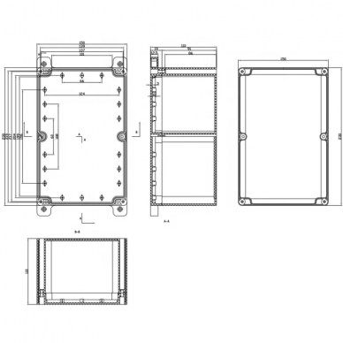 Rozdzielnica elektryczna | z uszami po bokach | hermetyczna | 230x150x110mm | montaż powierzchniowy | plastikowy | szary | IP65 4 Rozdzielnica elektryczna | z uszami po bokach | hermetyczna | 230x150x110mm | montaż powierzchniowy | plastikowy | szary | IP65 4
