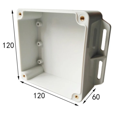 Rozdzielnica elektryczna | z uszami po bokach | hermetyczna | 120x120x60mm | montaż powierzchniowy | plastikowy | szary | IP65 2