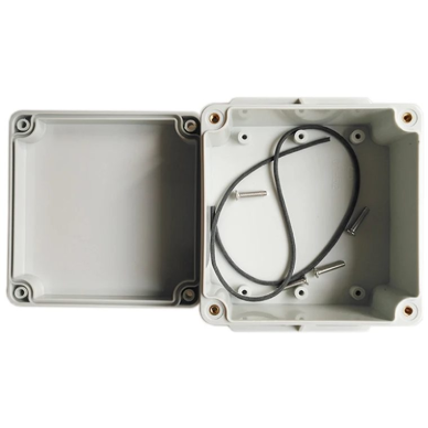 Rozdzielnica elektryczna | z uszami po bokach | hermetyczna | 120x120x60mm | montaż powierzchniowy | plastikowy | szary | IP65 1