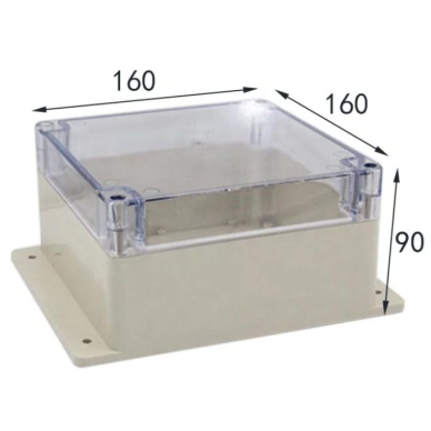 Rozdzielnica elektryczna | z uszami po bokach | hermetyczna | 160x160x90mm | montaż powierzchniowy | plastikowy | przezroczysta pokrywa | IP65 3 Rozdzielnica elektryczna | z uszami po bokach | hermetyczna | 160x160x90mm | montaż powierzchniowy | plastikowy | przezroczysta pokrywa | IP65 3
