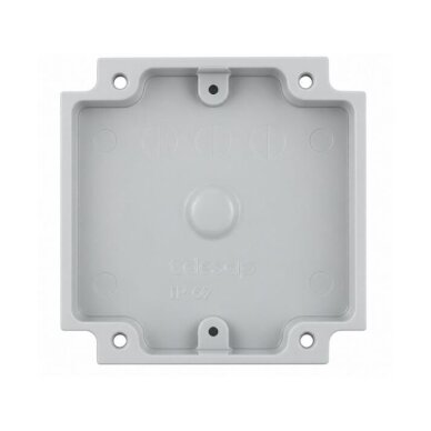 Electrical installation junction box with mounting plate | plastic | sealed | 80x82x55 mm | surface-mounted | grey | IP67 1