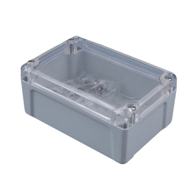 Electrical installation junction box with mounting plate | transparent cover | plastic | hermetic | 120x80x55mm | surface-mounted | grey | IP67