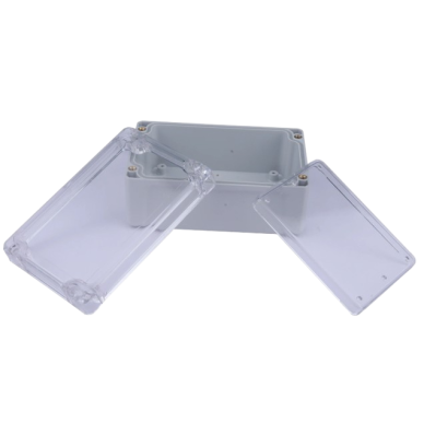 Electrical installation junction box with mounting plate | transparent cover | plastic | hermetic | 120x80x55mm | surface-mounted | grey | IP67 2 Electrical installation junction box with mounting plate | transparent cover | plastic | hermetic | 120x80x55mm | surface-mounted | grey | IP67 2