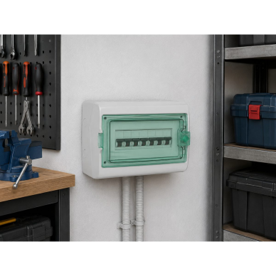 Elektro sadales | modulārais sadalnes skapis | kaste | sadalne | 18 moduļi | 280x448x160mm | caurspīdīgas durvis | hermētisks | virsapmetuma | plastmasas | IP65 | Schneider Electric | Kaedra | 13982 1