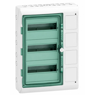 Elektro sadales | modulārais skapis | kārba | sadalne | 36 moduļi | 448x610x160mm | caurspīdīgas durvis | ar 4 vietām rozetēm | hermētisks | virsapmetuma | plastmasas | IP65 | Schneider Electric | Kaedra | 13992
