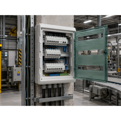 Electrical distribution | modular enclosure | box | cabinet | 54 modules (3x18) | 610x448x160mm | transparent door | waterproof | surface-mounted | plastic | IP65 | Schneider Electric | Kaedra | 13986 2