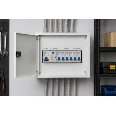 Elektro sadales | modulārais skapis | kaste | vairogs | 18 moduļi | 450x250x110mm | virsapmetuma | tērauda | IP43 3