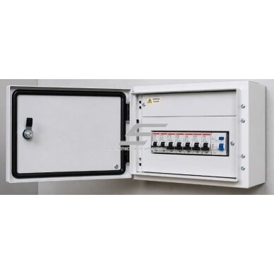 Elektrības sadales skapis | 10 moduļi | 300×250×125 mm | IP65 | IK08 | tērauda, virsapmetuma | ES-760102 3 Elektrības sadales skapis | 10 moduļi | 300×250×125 mm | IP65 | IK08 | tērauda, virsapmetuma | ES-760102 3