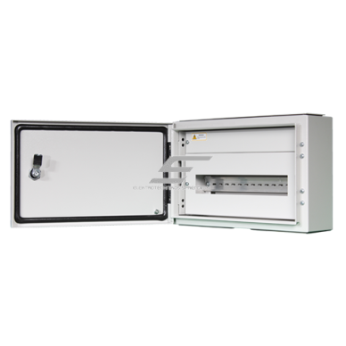 Elektrības sadales skapis | 10 moduļi | 300×250×125 mm | IP65 | IK08 | tērauda, virsapmetuma | ES-760102 1 Elektrības sadales skapis | 10 moduļi | 300×250×125 mm | IP65 | IK08 | tērauda, virsapmetuma | ES-760102 1