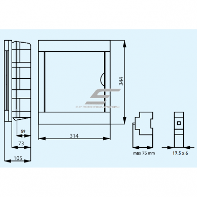 Electrical distribution box 24 modules | flush-mounted | recessed | plastic | 314x344x105mm | IP40 | BQDT1241 Panasonic 1