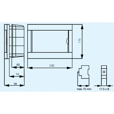 Elektrijaotuskarp 8 moodulile | sisseehitatav | uputatav | plastmassist | 230x175x98mm | IP40 | BQDT1081 Panasonic 1 Elektrijaotuskarp 8 moodulile | sisseehitatav | uputatav | plastmassist | 230x175x98mm | IP40 | BQDT1081 Panasonic 1