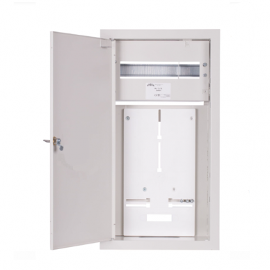 Rozdzielnica elektryczna | Obudowa | 12 modułów | Z zamkiem | 270x540x120 mm | Do liczników 1-fazowych i 3-fazowych | Podtynkowa | Stalowa | IP31 1
