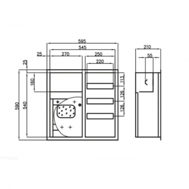 Elektro sadales skapis | Korpuss | 36 moduļi | Dubultās durvis ar slēdzeni | 590x595x210 mm | 3 fāžu elektro skaitītājiem | Iebūvējams | Tērauda | IP31 3
