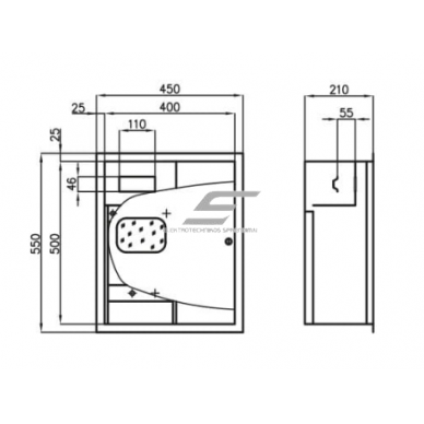 Electrical distribution board | enclosure | 24 modules | with lock | 450x550x210 mm | for 3-phase electricity meters | flush-mounted | steel | IP31 3