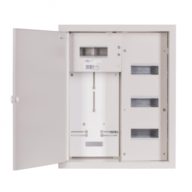 Elektro sadales skapis | Korpuss | 24 moduļi | 450x550x210 mm | 3 fāžu elektro skaitītājiem | Iebūvējams | Tērauda | IP31 1 Elektro sadales skapis | Korpuss | 24 moduļi | 450x550x210 mm | 3 fāžu elektro skaitītājiem | Iebūvējams | Tērauda | IP31 1