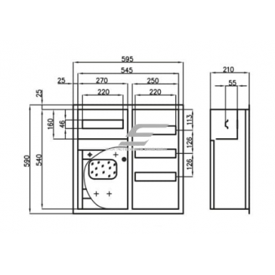 Rozdzielnica elektryczna | Obudowa | 48 modułów | Podwójne drzwi z zamkiem i szybą | 590x595x210 mm | Do liczników 3-fazowych | Podtynkowa | Stalowa | IP31 3 Rozdzielnica elektryczna | Obudowa | 48 modułów | Podwójne drzwi z zamkiem i szybą | 590x595x210 mm | Do liczników 3-fazowych | Podtynkowa | Stalowa | IP31 3