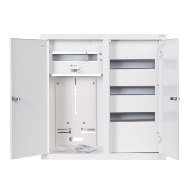 Rozdzielnica elektryczna | obudowa | 48 modułów | podwójne drzwi z zamkiem | 590x595x210mm | do liczników 3-fazowych | podtynkowa | stalowa | IP31 1 Rozdzielnica elektryczna | obudowa | 48 modułów | podwójne drzwi z zamkiem | 590x595x210mm | do liczników 3-fazowych | podtynkowa | stalowa | IP31 1