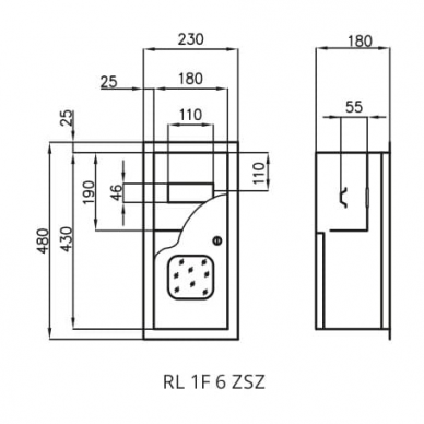 Elektro sadales skapis | kārba | 6 moduļi | ar slēdzeni un stiklu | 230x480x180 mm | 1 fāzes elektro skaitītājiem | iebūvējams | tērauda | IP31 3
