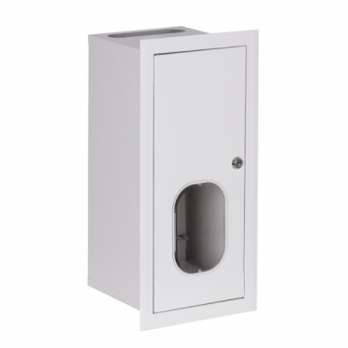 Elektro sadales skapis | kārba | 7 moduļi | ar slēdzeni un stiklu | 230x480x120 mm | 1 fāzes elektro skaitītājiem | iebūvējams | tērauda | IP31