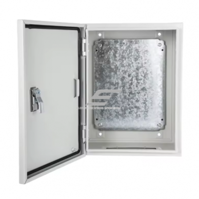 Electrical distribution enclosure | box | cabinet | with mounting plate | with lock | 200x200x150 mm | surface-mounted | stainless steel | IP54 1 Electrical distribution enclosure | box | cabinet | with mounting plate | with lock | 200x200x150 mm | surface-mounted | stainless steel | IP54 1
