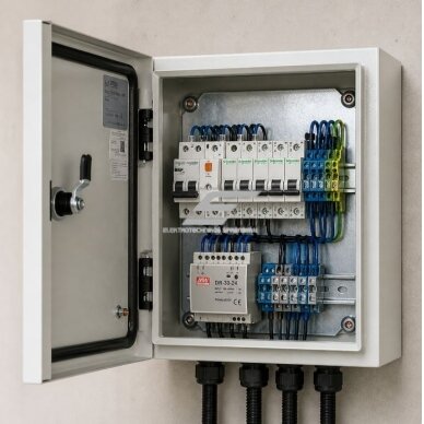 Electrical distribution enclosure | box | cabinet | with mounting plate | 400x300x200mm | hermetic | surface mounted | steel | IP65 4