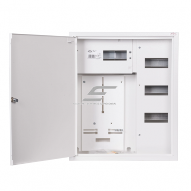 Trīsfāžu | ievada elektro sadales skapis | korpuss | sadales panelis | ar sadales daļu | 24 moduļi | ar slēdzeni | 580x490x220 mm | 1x 3 fāžu skaitītājam | ar plombēšanas iespēju | virsapmetuma | tērauda | IP31 1 Trīsfāžu | ievada elektro sadales skapis | korpuss | sadales panelis | ar sadales daļu | 24 moduļi | ar slēdzeni | 580x490x220 mm | 1x 3 fāžu skaitītājam | ar plombēšanas iespēju | virsapmetuma | tērauda | IP31 1