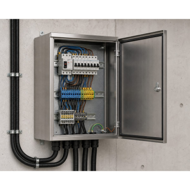 Electrical distribution box | enclosure | cabinet | with mounting plate | 300x400x150mm | waterproof | surface-mounted | stainless steel | IP66 3 Electrical distribution box | enclosure | cabinet | with mounting plate | 300x400x150mm | waterproof | surface-mounted | stainless steel | IP66 3